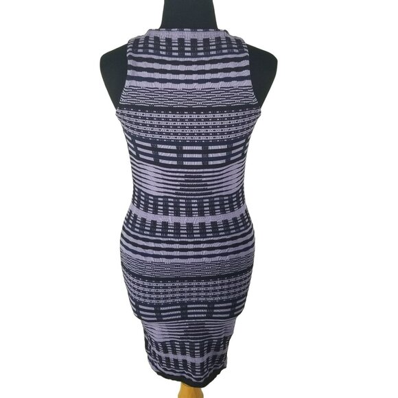 Opening Ceremony Y2K Bodycon Skater Dress Purple Aztec Stripe 2000s Style - Picture 3 of 16